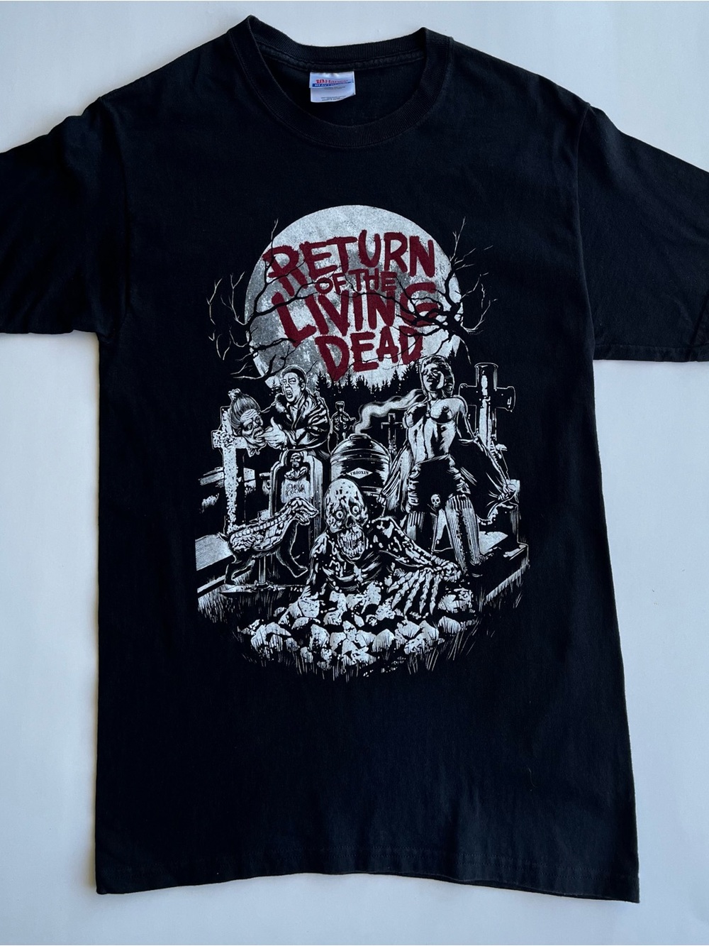 Hanes Black 'Return of the Living Dead' Graphic Tee with White and Red Print